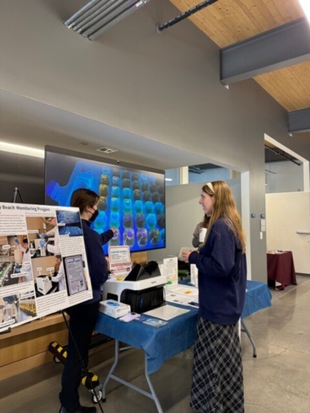A student learning about water quality testing