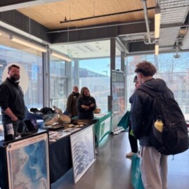 Students learning about marine life around Stellwagen Bank